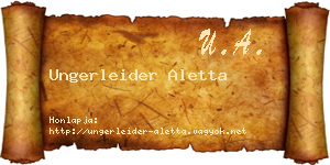Ungerleider Aletta névjegykártya